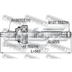 Comprar 0114ACV30A48 Febest Junta homocinética exterior delantera derecha