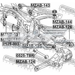 Suspensión, cuerpo del eje trasero MZAB144 Febest
