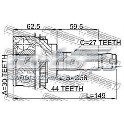 Junta homocinética exterior delantera Febest 0810026A44