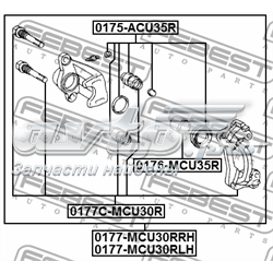 Émbolo, pinza del freno trasera 0176MCU35R Febest