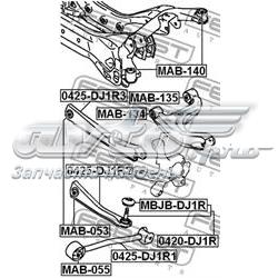 Brazo transversal de suspensión trasera 0425DJ1R2 Febest