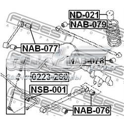 NAB-076 Febest bloque silencioso trasero brazo trasero delantero