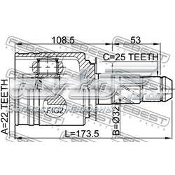 Comprar 0211FX35RH Febest Junta homocinética interna delantera derecha