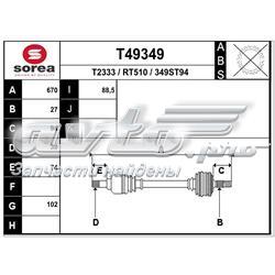 T49349 EAI árbol de transmisión delantero izquierdo