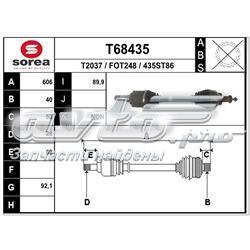 T68435 EAI árbol de transmisión delantero izquierdo