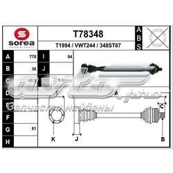 T78348 EAI árbol de transmisión delantero derecho