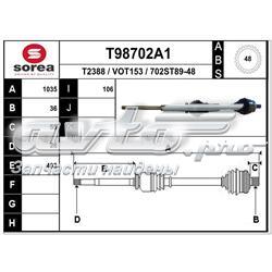 T98702A1 EAI árbol de transmisión delantero derecho