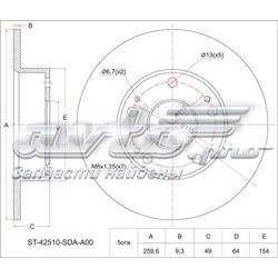 ST42510SDAA00 SAT disco de freno trasero