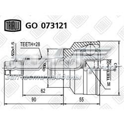 Junta homocinética exterior delantera derecha GO073121 Trialli