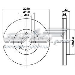 8DD355119361 HELLA disco de freno delantero