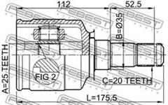 Junta homocinética interior delantera izquierda Toyota Celica T16