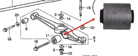 51810SM4004 Honda Silentblock de brazo de suspensión delantero inferior
