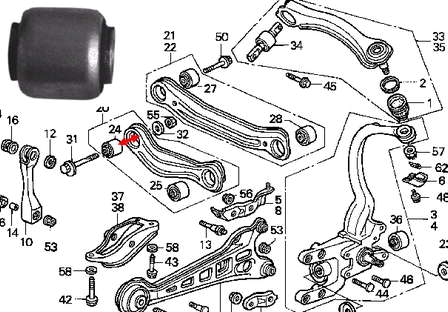 52365SM1A01 Honda suspensión, brazo oscilante trasero inferior