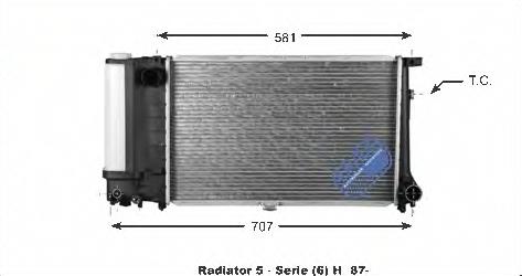 Radiador refrigeración del motor 2111972 HELLA