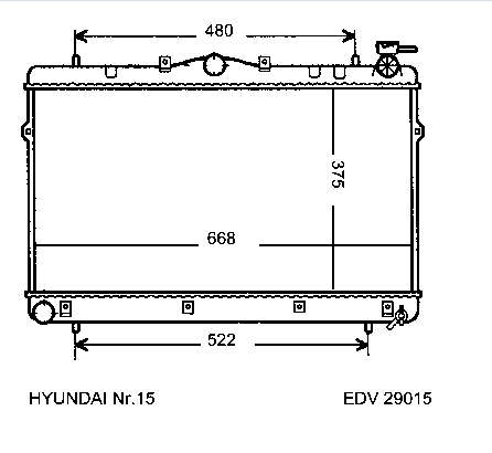 Radiador 2531029010 Hyundai/Kia