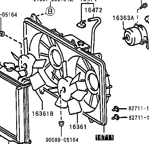Bastidor radiador (armazón) 1671146260 Toyota