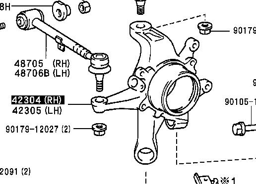 Muñón de eje, cuerpo del eje, trasero izquierdo para Lexus GS (JZS160)