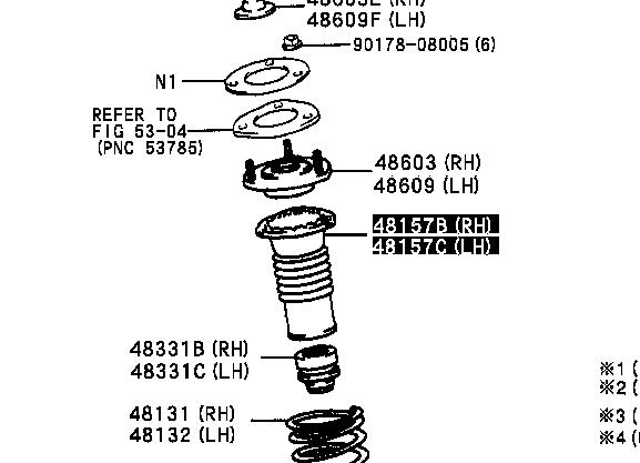 Fuelle, amortiguador delantero para Lexus IS (E1)