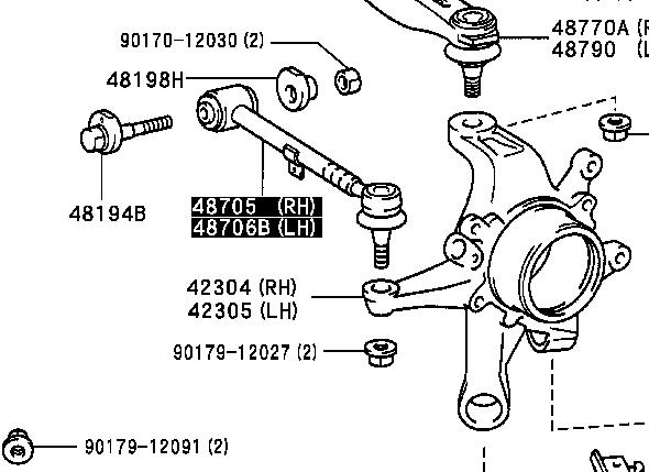 Barra oscilante, suspensión de ruedas, eje trasero para Lexus GS (JZS160)