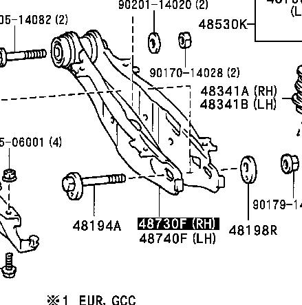 Brazo suspension (control) trasero inferior derecho para Lexus GS (JZS160)