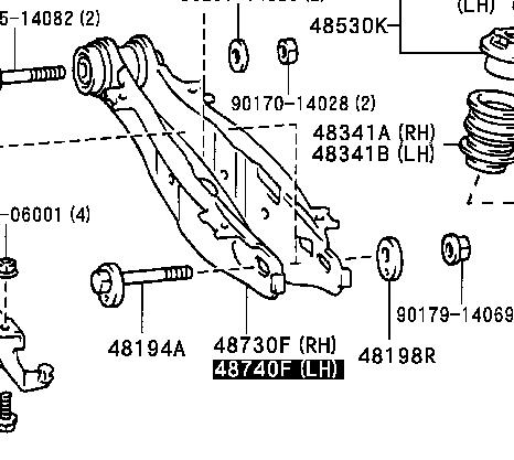 Brazo suspension (control) trasero inferior izquierdo para Lexus GS (JZS160)