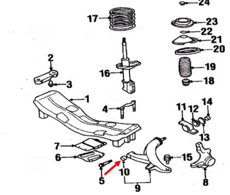 Silentblock suspension Subaru 20201AA000