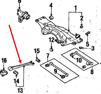 Comprar 20270AA001 Subaru Brazo longitudinal inferior trasero izquierdo/derecho