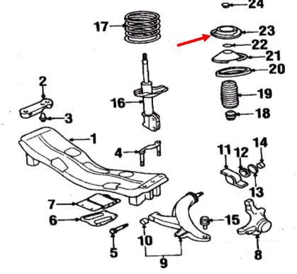 Soporte amortiguador delantero SMA0077 Ashika