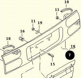 7M1945225AE VAG panel, soporte piloto trasero