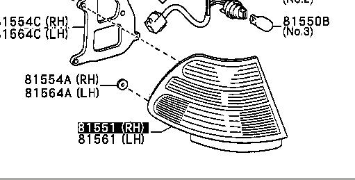 Piloto posterior derecho para Lexus LS (UCF30)