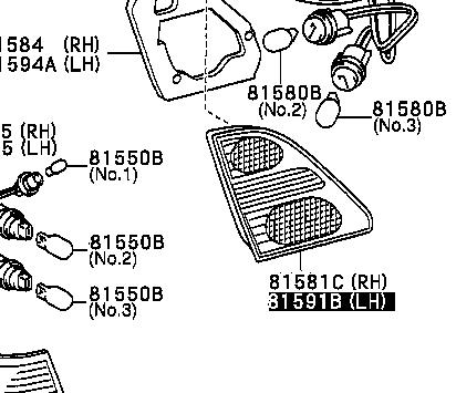 Piloto posterior interior izquierdo Lexus LS (UCF30)