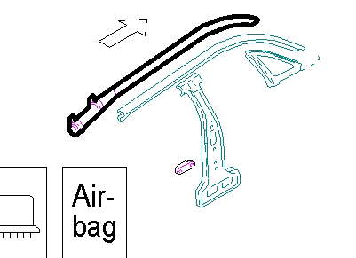 Airbag de cortina lateral derecha para Audi A2 (8Z0)