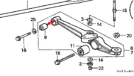 Silentblock de suspensión delantero inferior 51393S1AE01 Honda