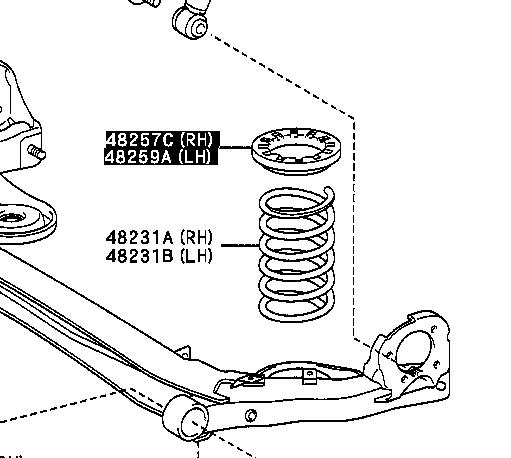 Caja de muelle, Eje trasero, arriba para Toyota Avensis (LCM)