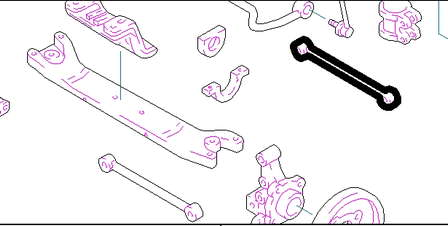 4873012210 Toyota barra transversal de suspensión trasera