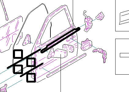 Moldura Para Bajar El Vidrio De La Puerta Delantera Derecha para Mazda Demio (DW)