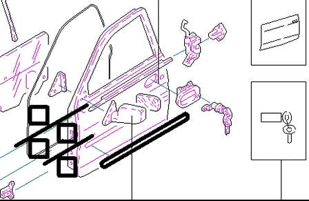 Moldura de puerta delantera inferior para Mazda Demio (DW)