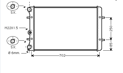 Radiador 1J0121253AD VAG