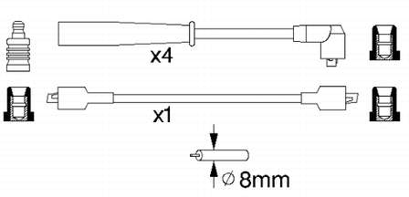 LS014 Champion juego de cables de encendido