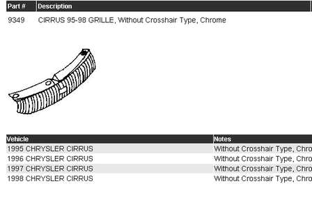 4630590 Chrysler panal de radiador