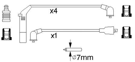 Juego de cables de encendido 2750124C10 Hyundai/Kia