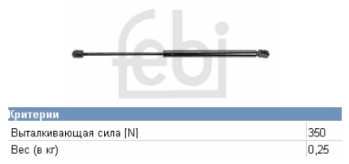 Muelle neumatico maletero VAG 1H6827550A