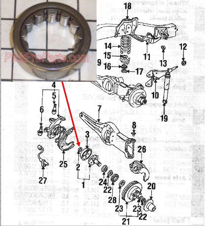 Cojinete, palier, eje trasero, exterior H2Y025BTA BTA