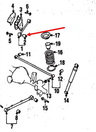 Buje del brazo longitudinal superior trasero 550460W001 Nissan/Infiniti