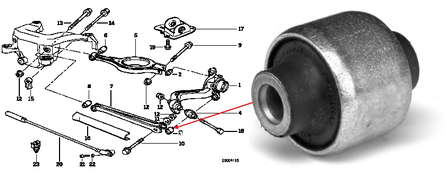 Buje de mangueta trasera 33321136311 BMW