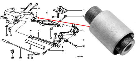 Silentblock del brazo superior de suspensión trasera 33321092247 BMW