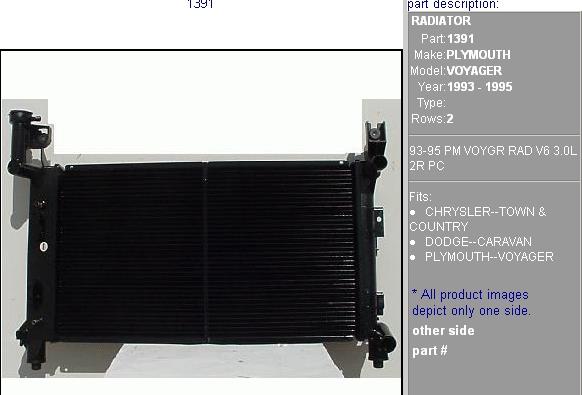 Radiador refrigeración del motor K04644364AB Fiat/Alfa/Lancia