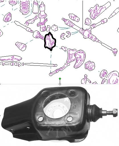 4408138 Fiat/Alfa/Lancia muñón del eje, suspensión de rueda, delantero derecho