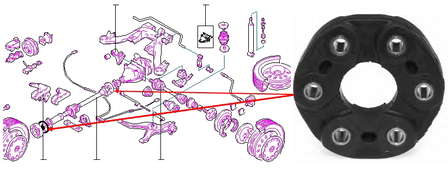 0458367 Opel Acoplamiento elástico del cardán delantero/trasero