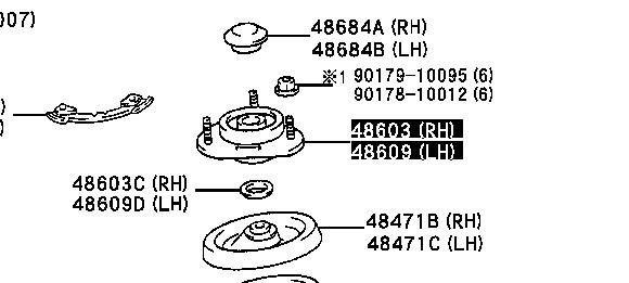 Comprar 4860905010 Toyota Soporte del amortiguador delantero